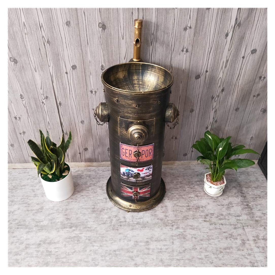 AYCDL Wash Basin With Faucet, Fire Hydrant Metal Iron Simple Retro Style Wear-resistant Non-slip Floor-standing Sink for Indoor and outdoor,Bronze