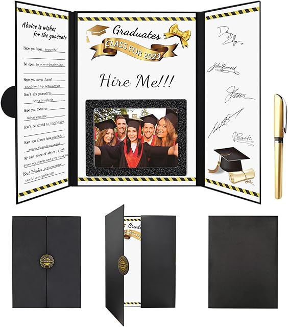 Tri-fold Graduation Party Decorations, Writable Theme Party Large Guest Book Farewell Party Decor, Farewell Cards for Classmates, Happy Graduation Party Supplies or Gifts for College High School2023