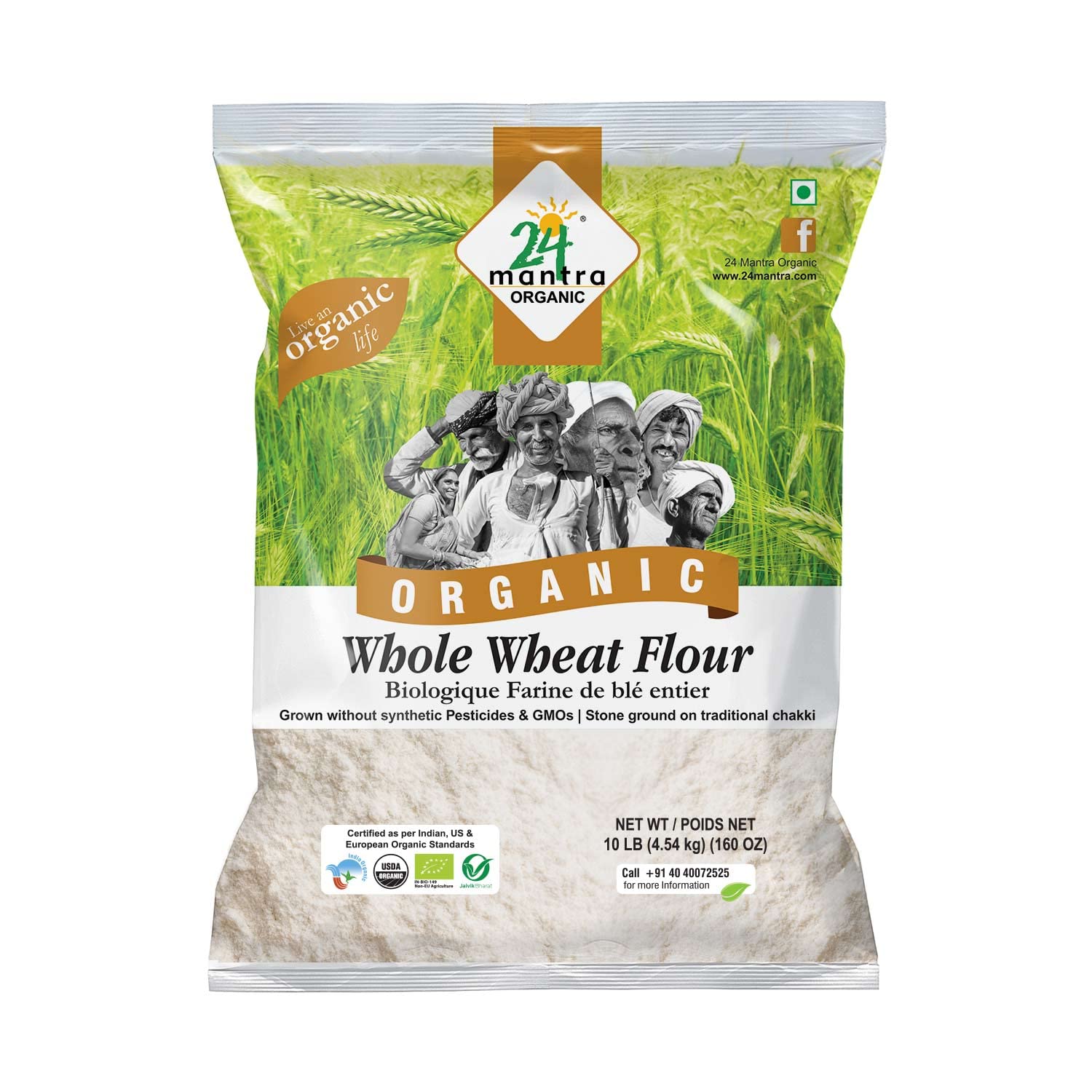 Organic Whole Wheat Flour (Atta) - 10 Lbs
