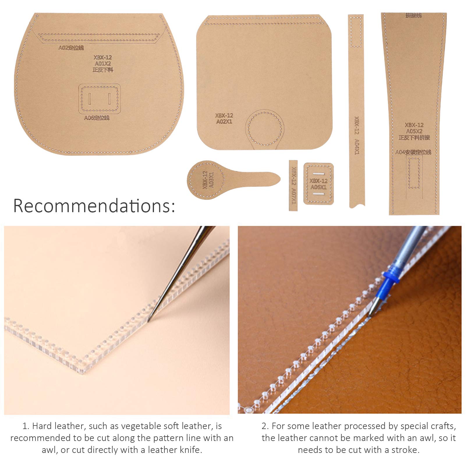 Xcello Plantilla Acrílica, Molde De Patrón Para Manualidades De Cuero Para Bolso De Hombro Individual, Accesorios