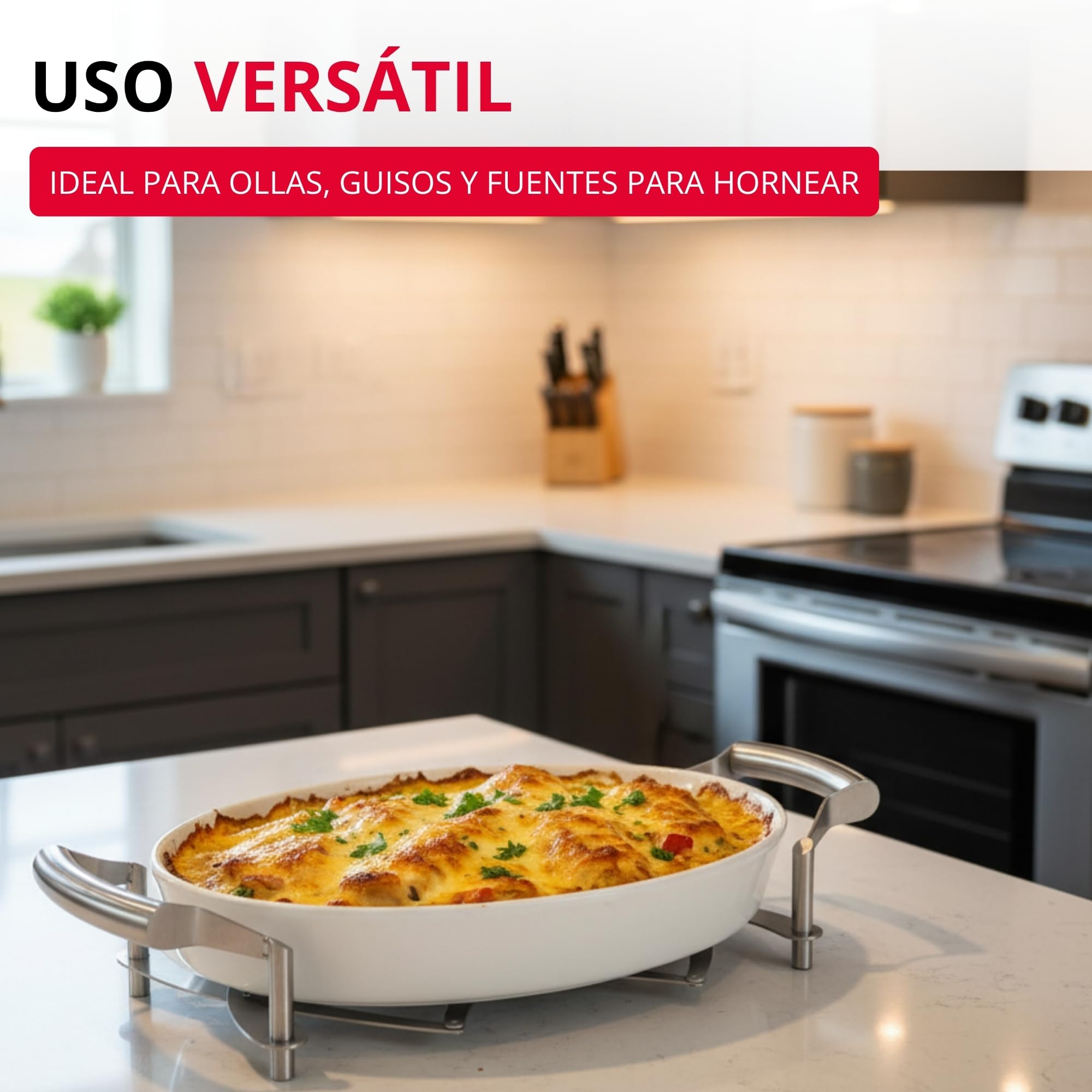 Westmark Salvamanteles extensible, Longitud: 18 a 42 cm, Acero inoxidable, Flexi, Color: plateado, 16412260