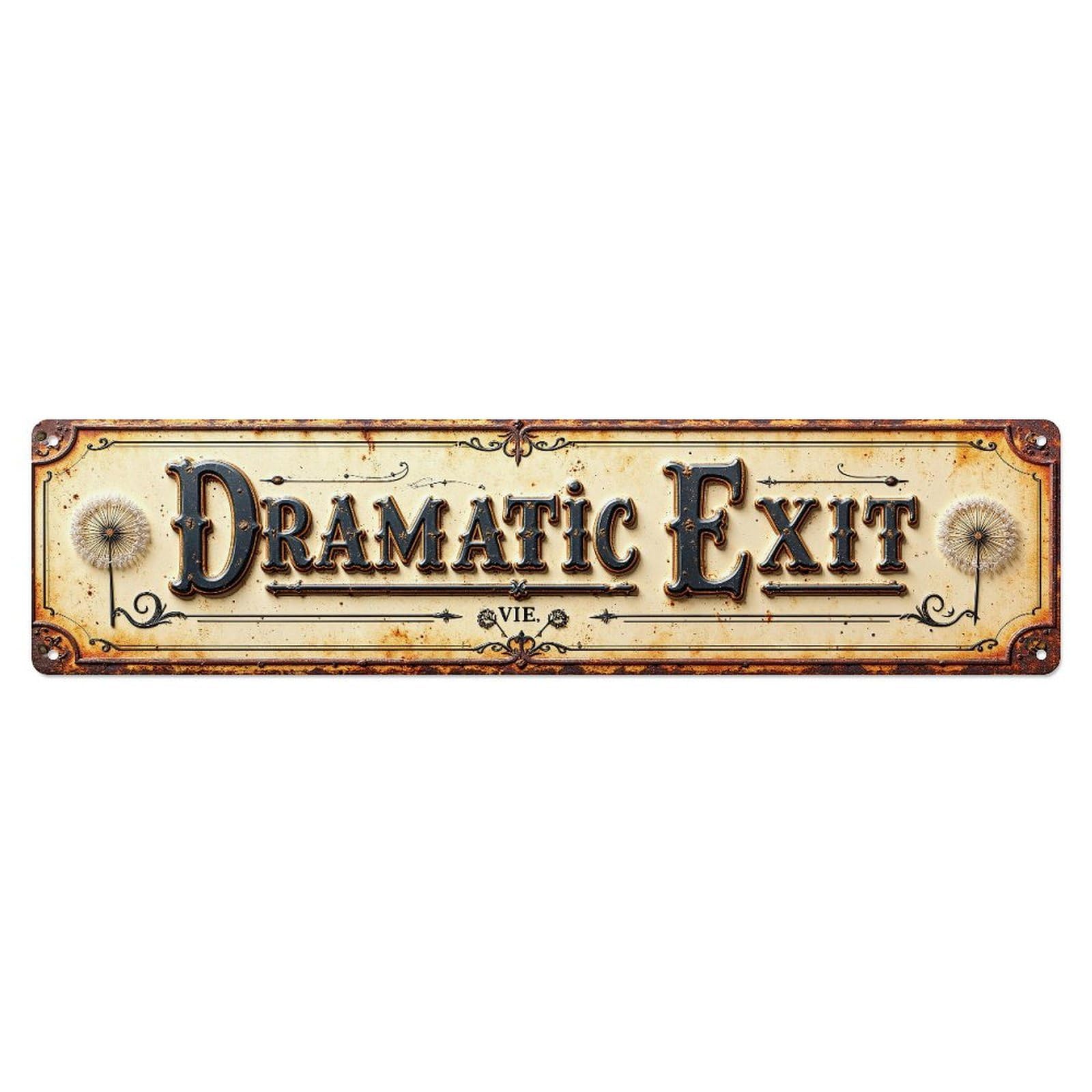 Dramatic Exit Sign Pattern Metal Tin Sign Plaque