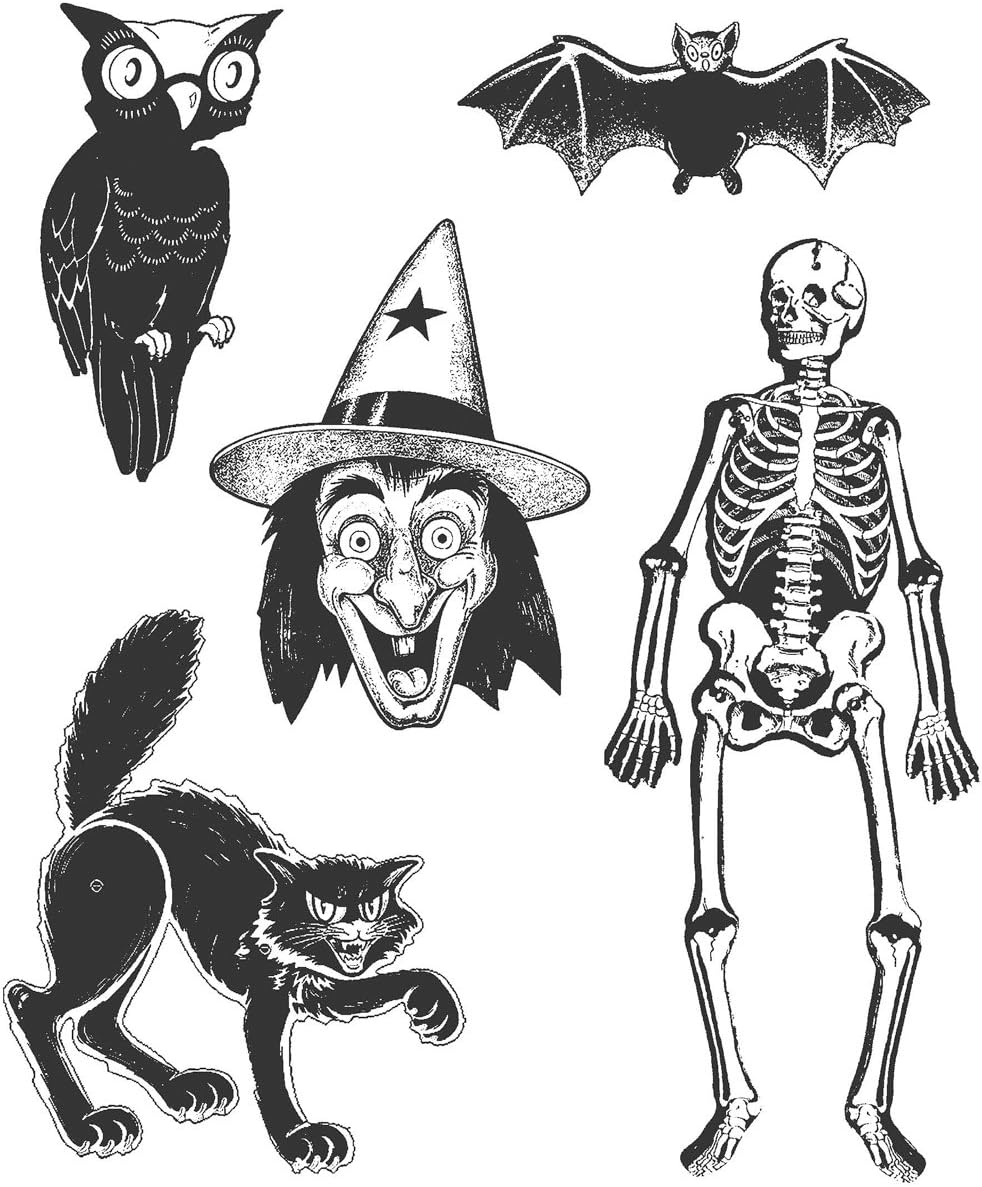 Stampers Anonymous Tim Holtz Cling Rubber Stamps: Retro Halloween