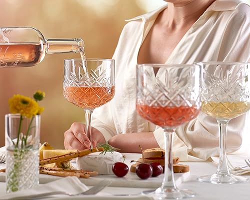 Miniatura 5 de Pasabahce Juego de 4 vasos cupé vintage de alta calidad, extra grandes, exclusivos, ginebra, vino, cóctel, copas de champán, diseño de cristal,