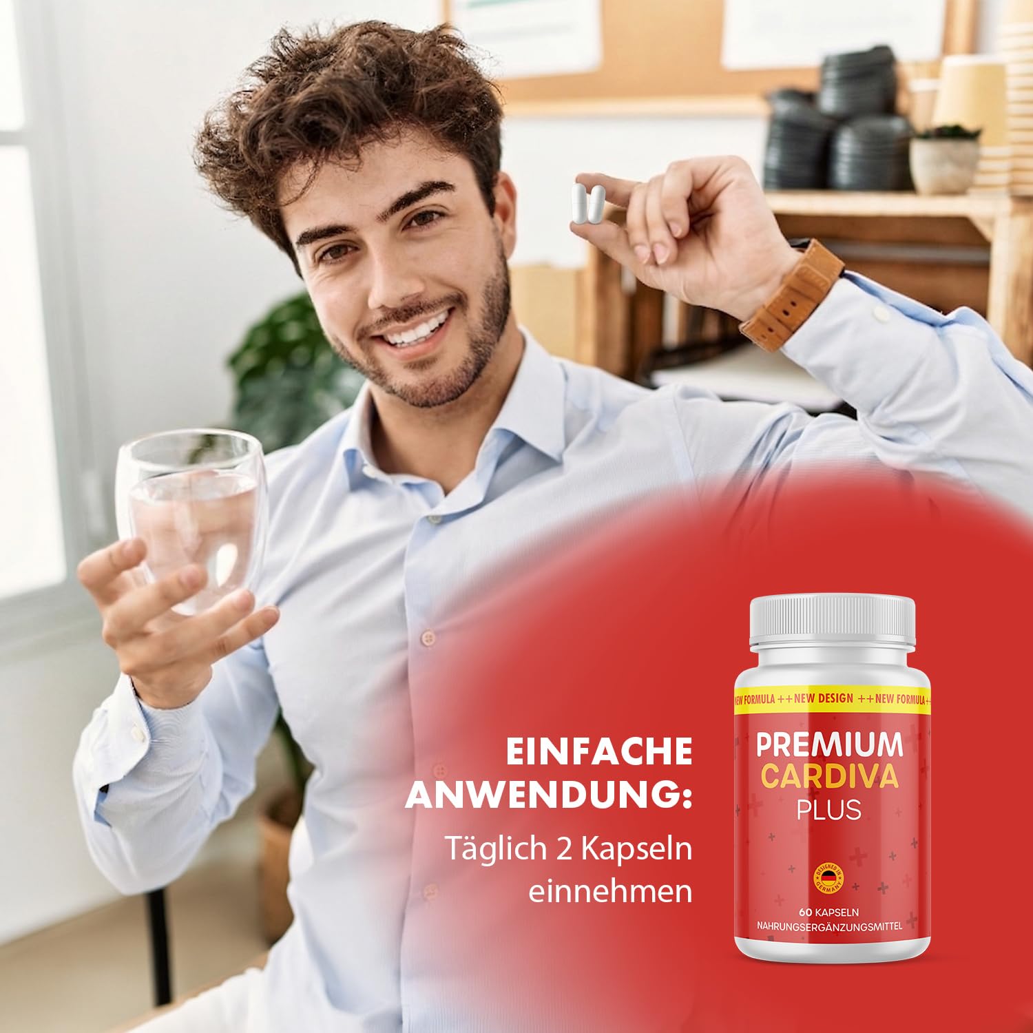 Premium Cardiva Plus Kapseln | Für ein aktives Leben | mit wertvollen Inhaltsstoffen | 60 Kapseln Inhalt