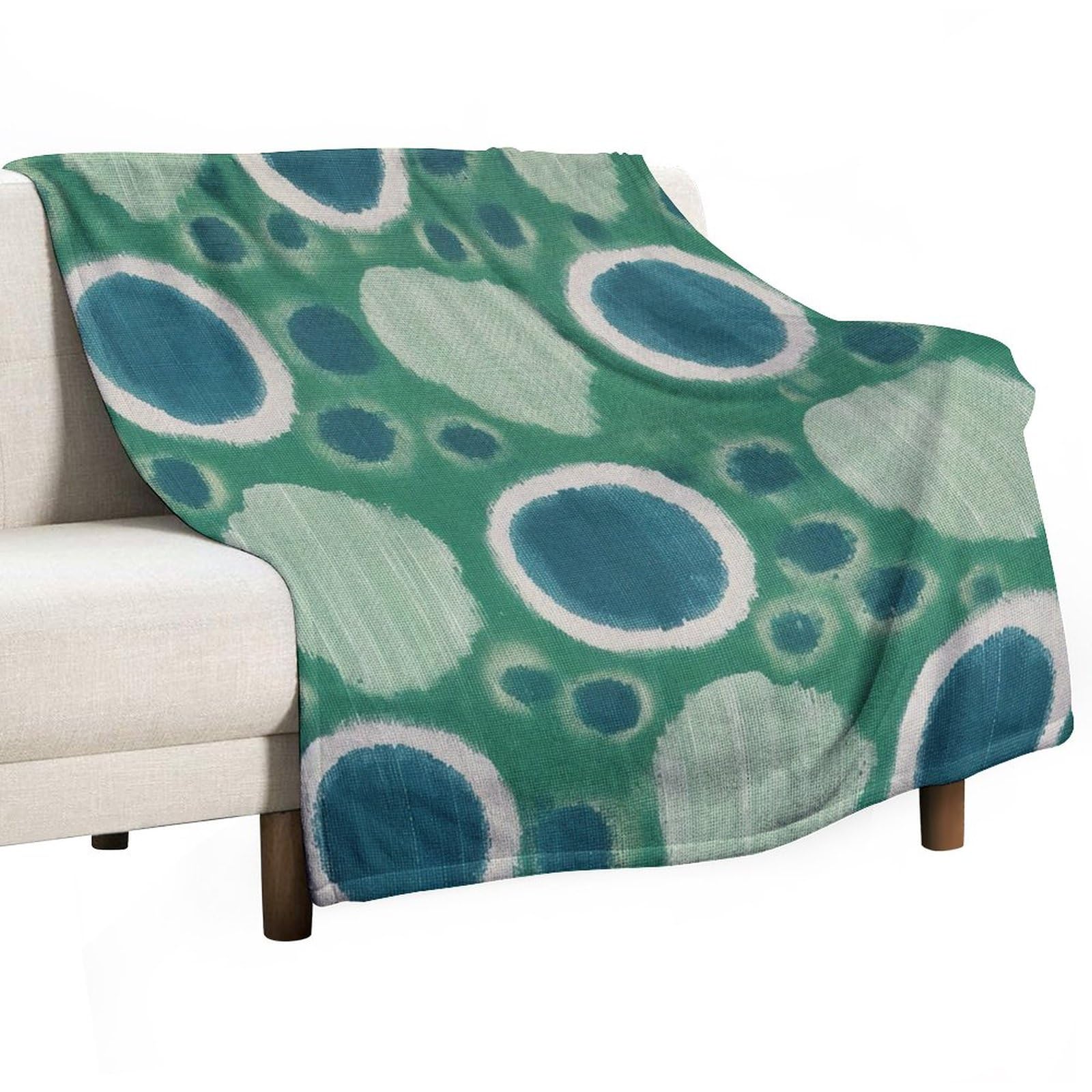 Couverture polaire douce style bohème chic au design ethnique paon