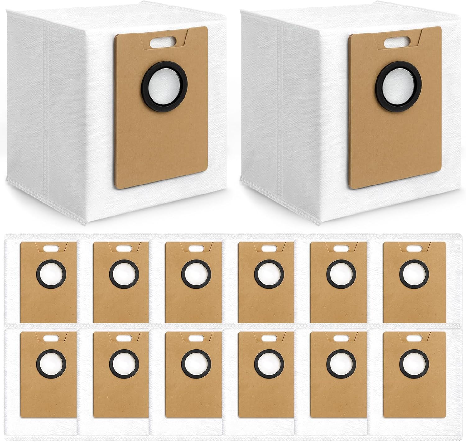 14 Pack RV20 Max Plus Dust Bags Compatible with Tapo RV30 Max Plus RV20 Max Plus Robot Vacuum Bags 3L Large Capacity Heavy Duty Bags for Home Vacuum