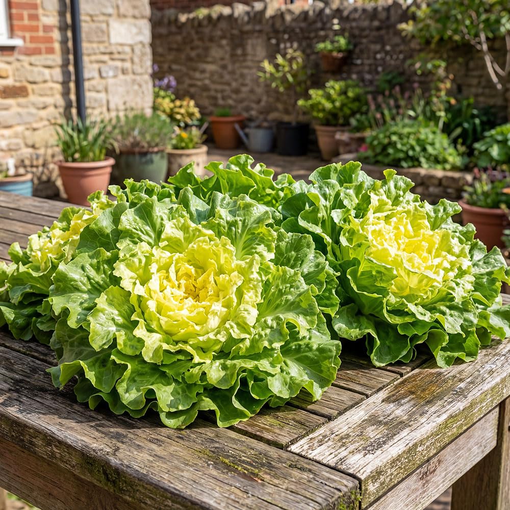 Endive Seeds – Indivia Scarola Bionda a Cuore Pieno – Large-Head Escarole Heritage Italian Variety – Crunchy Blonde Heart – Fresh Salad Leaves