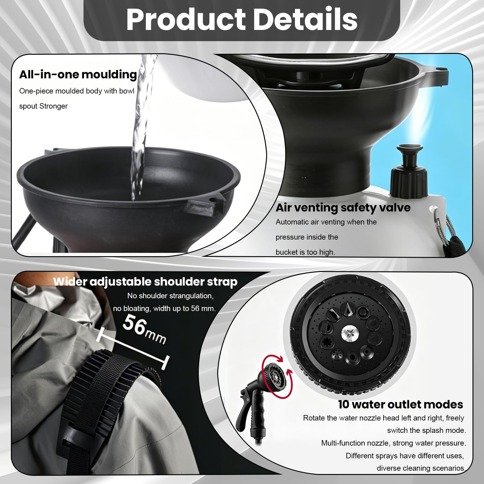 Tragbare Campingdusche mit Pumpe | Kompakte Reise-Dusche für Outdoor, Camping, Auto, Garten, Tiere & Pflanzenbewässerung | Manuelle Handdusche, Einfache Konstruktion