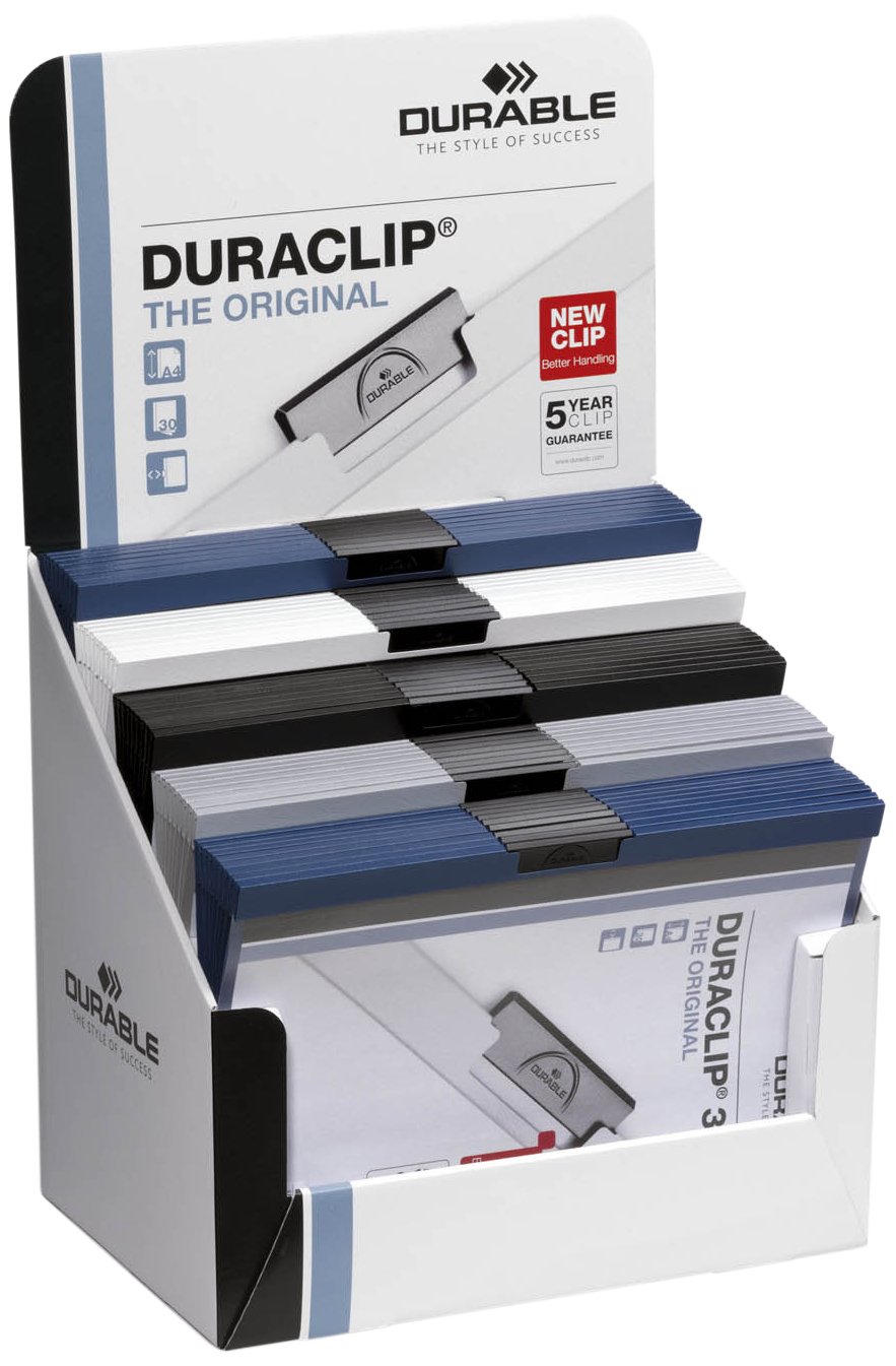 Durable 298500 pantalla de mostrador con 50 carpetas de clips Duraclip