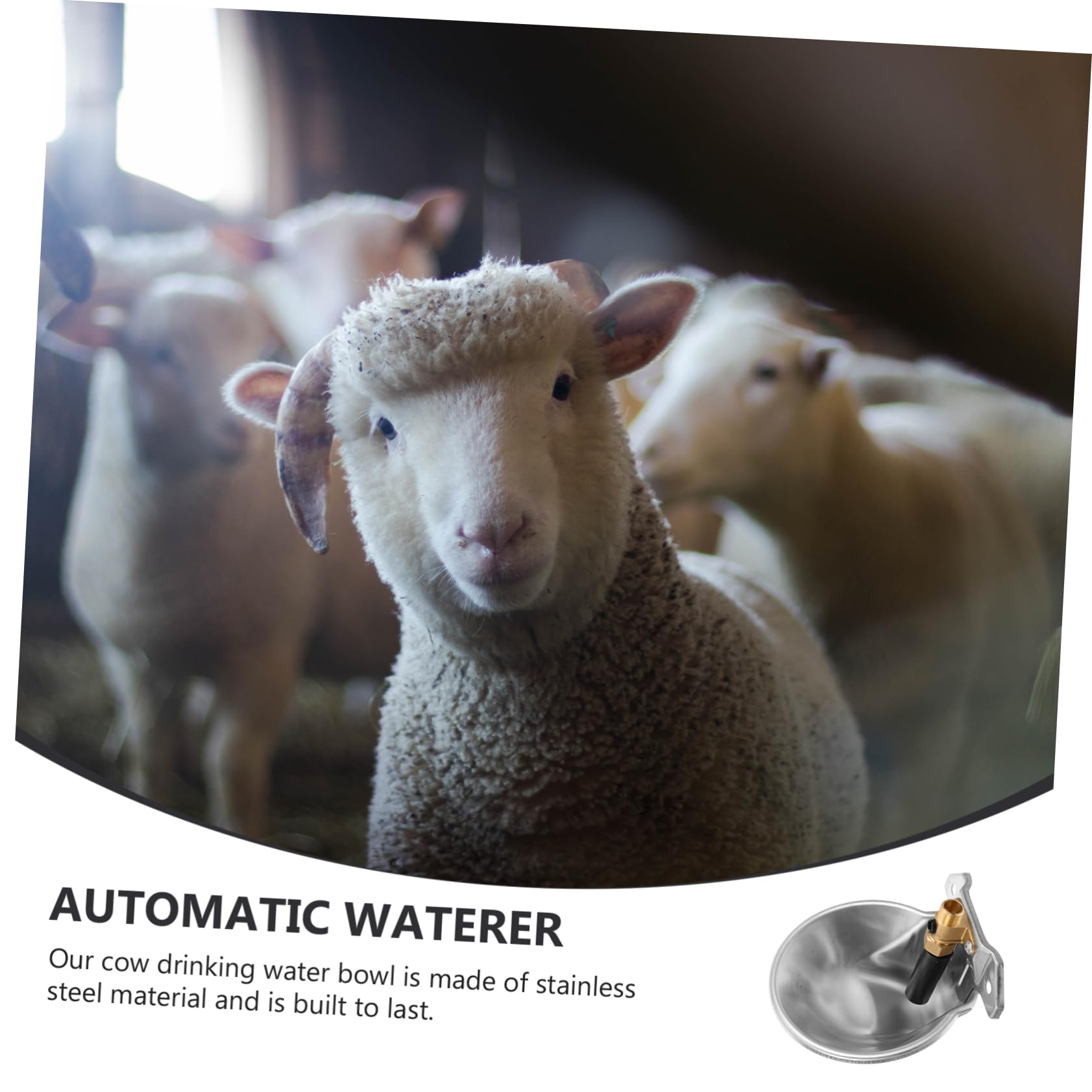 ibasenice Abbeveratoio Automatico per Animali in Acciaio Inossidabile Grande Capacità e Superficie Liscia per Uso in Fattoria e Stalla Bordo Arrotondato