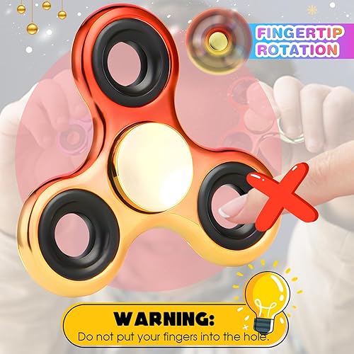 Vista 9 de Fidget Spinner 2 unidades, juguetes de metal Fidget Spinners para adultos y niños, recuerdos de fiesta de Halloween, reducción del estrés y alivio