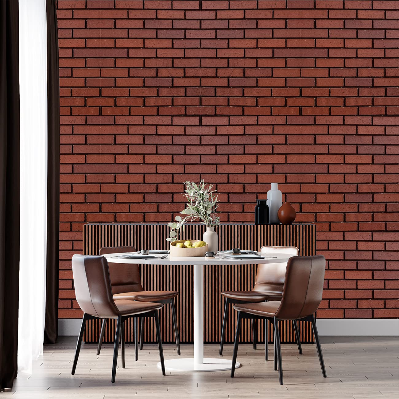 INFINITY INTERIORS Self Adhesive Brick Wallpaper for Home D�cor .16x90 Inches Strip..