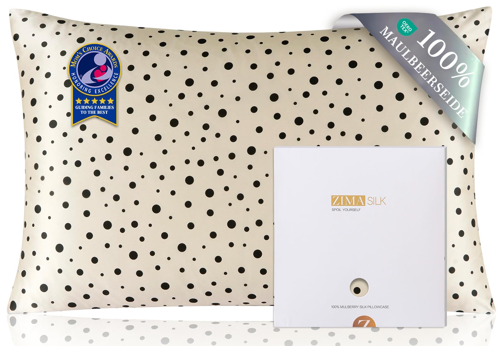 ZIMASILK 100% Pure Mulberry Silk Pillow Cases for Hair and Skin, Standard