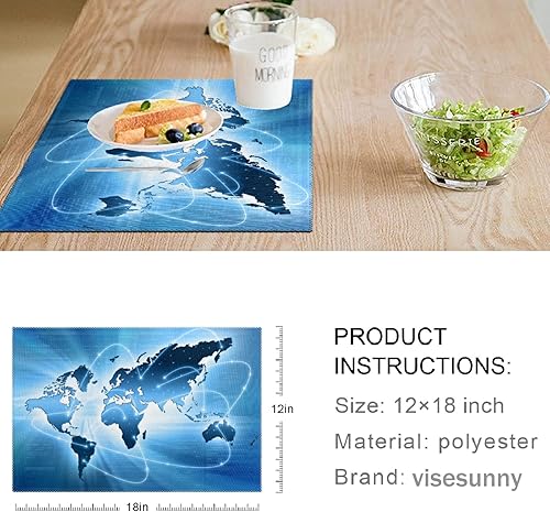 Miniatura 3 de Naanle - Juego de manteles individuales antideslizantes, resistentes al calor, para comedor, hogar, cocina, interior, 12 pulgadas x 18 pulgadas,