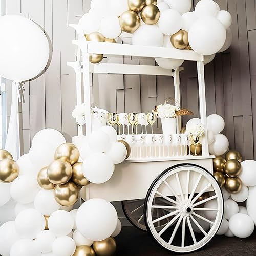 Miniatura 4 de Globos blancos, paquete de 66 globos de látex de perlas blancas de 12 pulgadas para bodas, cumpleaños, graduaciones, despedidas de soltera, baby