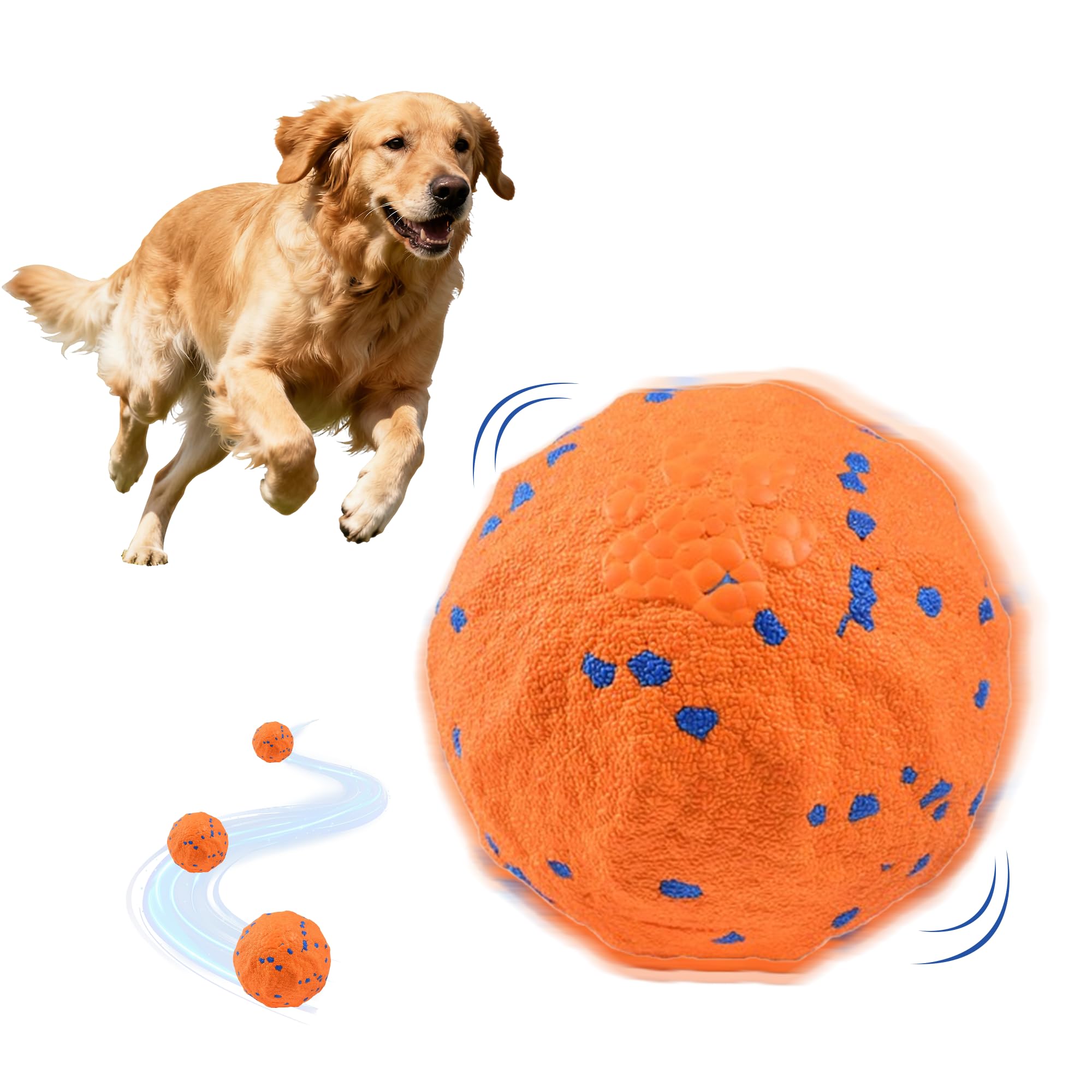 Interactive Dog Ball - Large E-TPU Automatic Vibrating Toy for Medium Large Dogs Motion-Activated Active Rolling Balls Indoor
