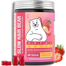 Biotin Gummies High Dose 5000  g - Hair Skin Nails Vitamins for Hair Skin Nails - With Zinc Selenium Vitamin C B6 E MSM & Bamboo - Vegan Sugar Free - 60 Gummy Bears - TRUEBEARS