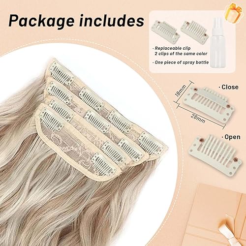 Vista 107 de Extensiones de cabello sintético con clip de 20 pulgadas para mujer, 4 piezas, extensiones de cabello largo y rizado, extensiones de cabello