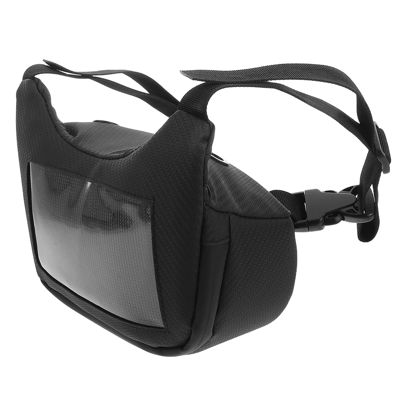 Sacoche guidon étanche en PU noir de grande capacité pour moto et trottinette