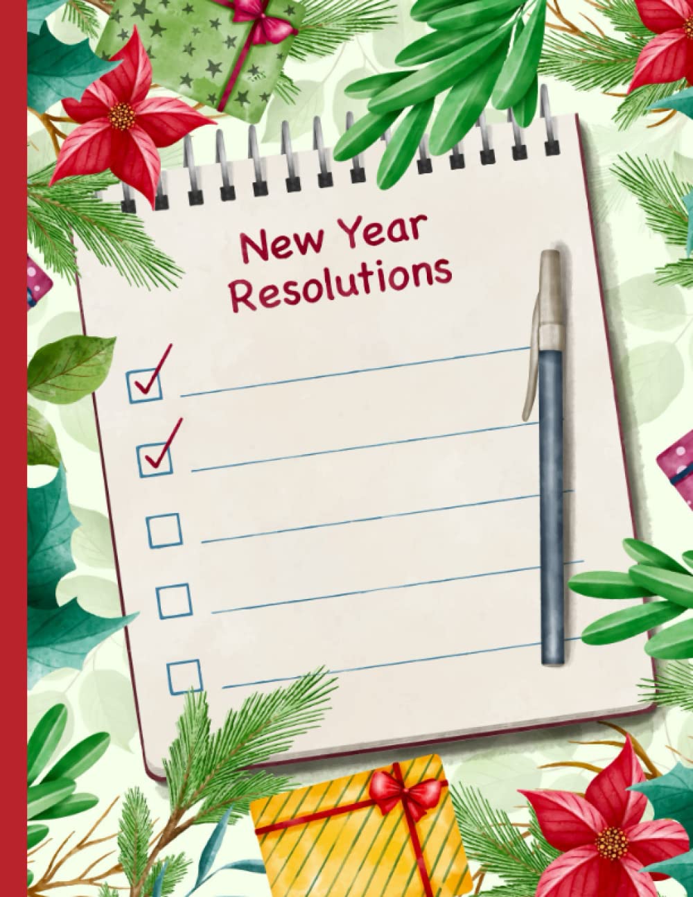 New Year Resolutions : New year resolution blank journal, new year resolution prompt, new year resolution diary planner for writing & goal settings, 8.5x11", 100 pages: New Year Resolution Journal