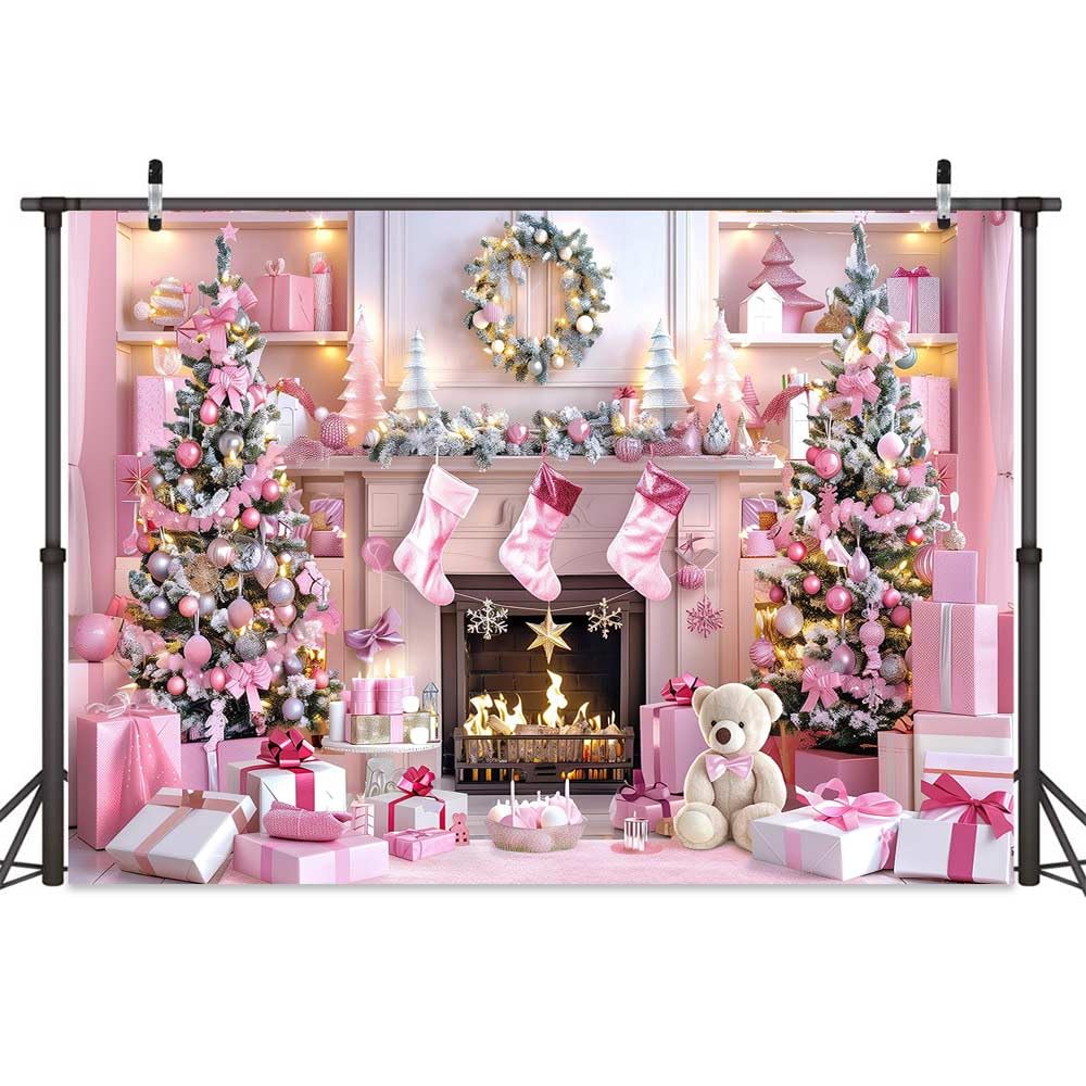Amazon.com : Pink Christmas Backdrops for Photography, Christmas