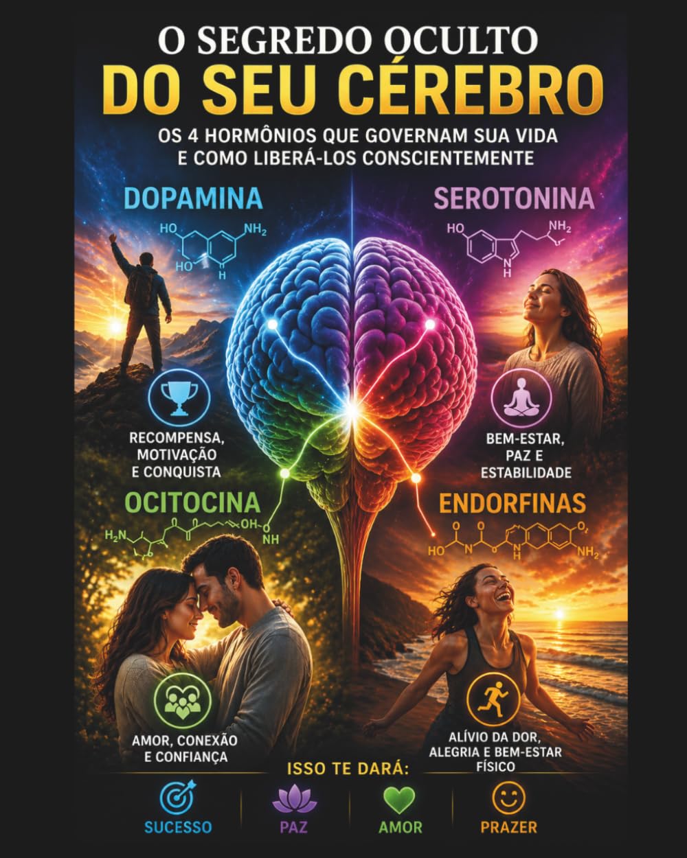 O SEGREDO OCULTO DO SEU CÉREBRO: OS 4 HORMÔNIOS QUE CONTROLAM A SUA VIDA E COMO LIBERÁ-LOS CONSCIENTEMENTE