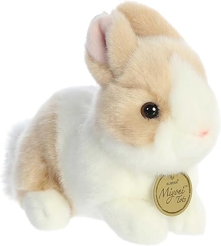 Aurora Adorable Miyoni Baby Bunny - Detalle realista - Apreciado compañerismo - Jengibre y blanco 7.5 pulgadas