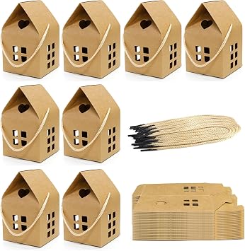 Faylapa 30Pcs Small Party Boxes, 3.14x3.14x3 Inches Mini Kraft Paper Boxes