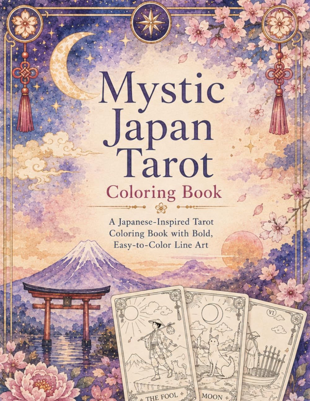 Mystic Japan Tarot Coloring Book: A Japanese-Inspired Tarot Coloring Book with Bold, Easy-to-Color Line Art
