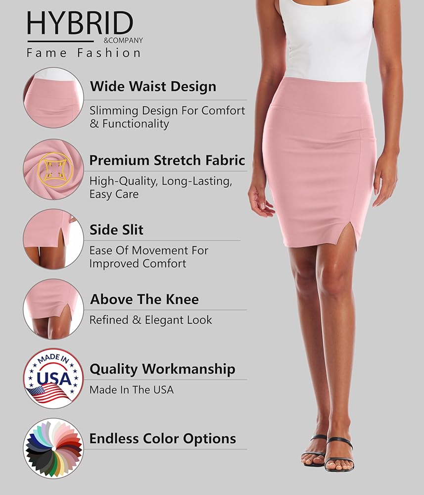 Amazon.com: Hybrid & Company Women Pencil Skirt Premium Ponte