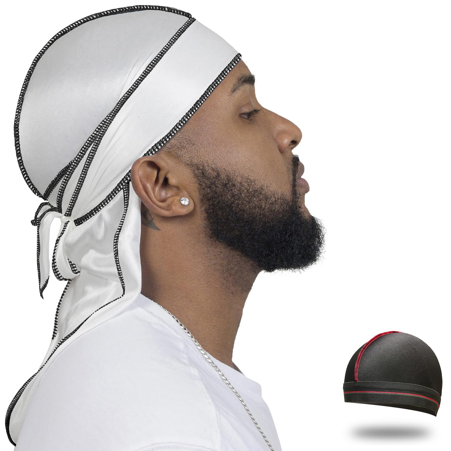 ForceWaveSilky Durag for Men Wave Cap Satin Dorag for Men Women 360 Wave
