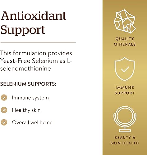 Miniatura 4 de Solgar Selenio sin levadura 200 mcg 250 comprimidos apoya la salud del sistema antioxidante y inmunológico sin OMG vegano sin gluten sin lácteos