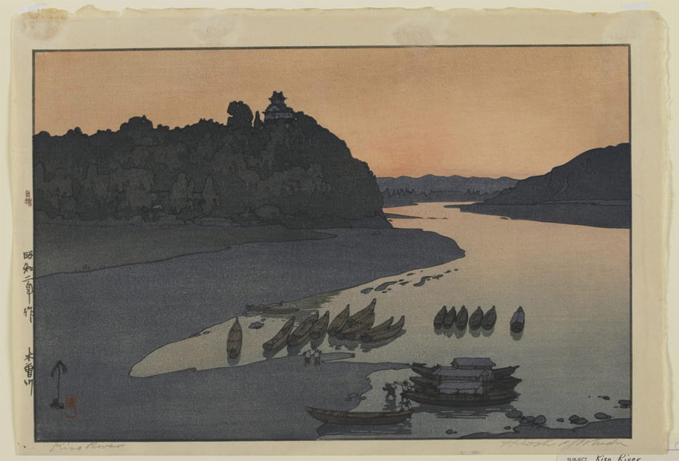 POSTERIIk Vintage Print Pop Art Landscape Artwork Kiso River by Hiroshi Yoshida Art Prints for Office Home Decor 60x90cm