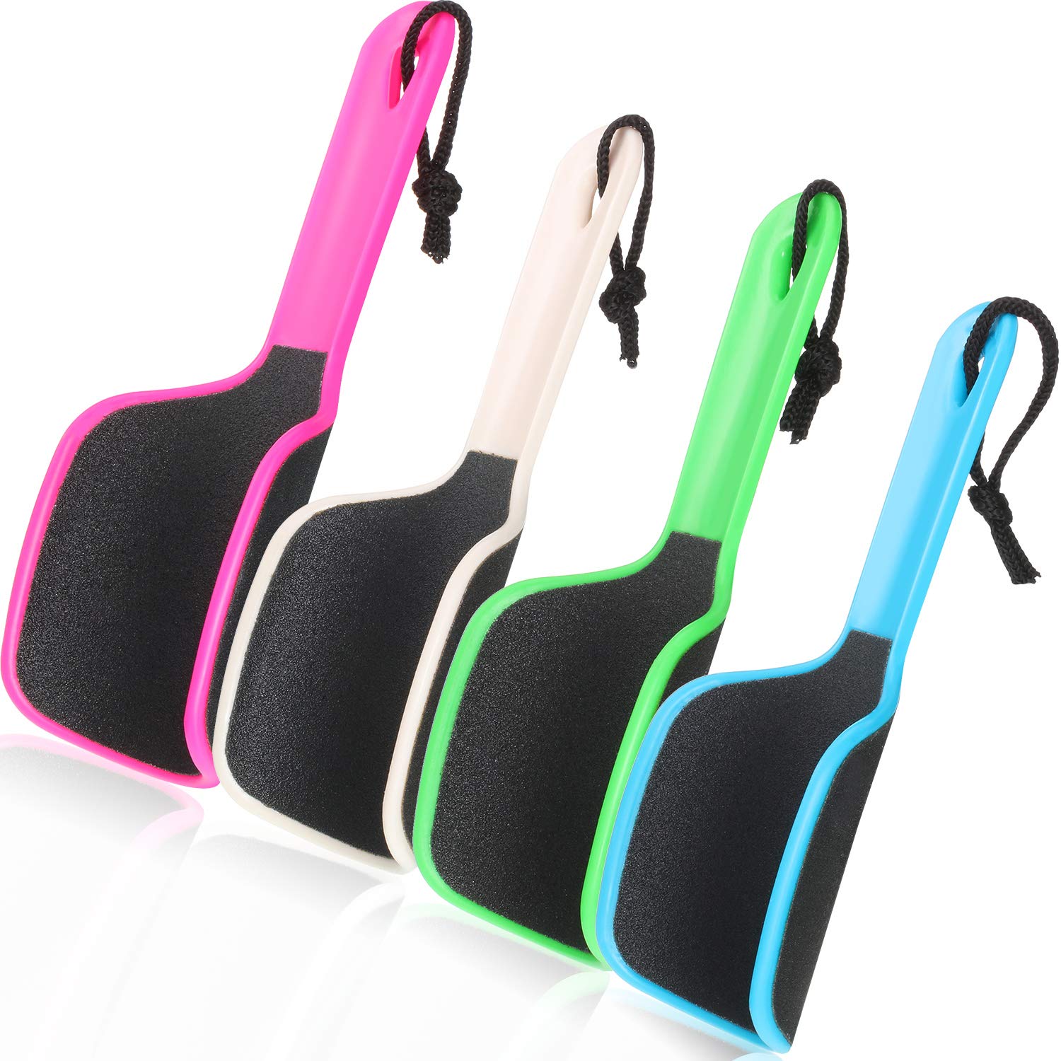 4 piezas de lima curvada en forma de U, removedor de callos de pie de doble cara, colosal para grano, exfolia elimina la piel muerta, 4 colores