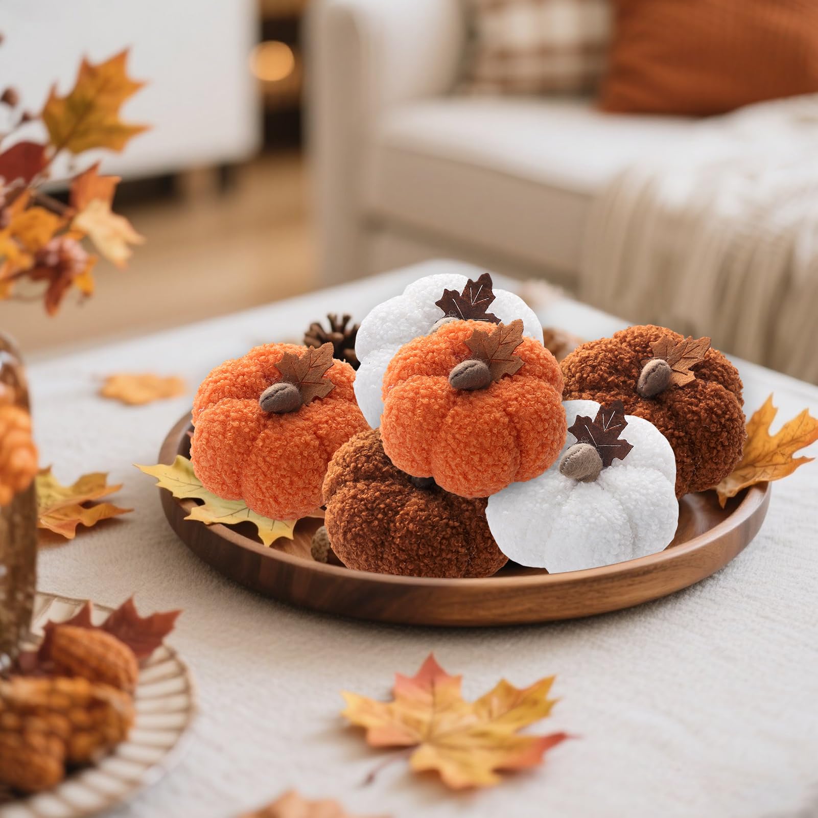 FUFRE Lot De 3 Petites Citrouilles Décoratives D'automne En