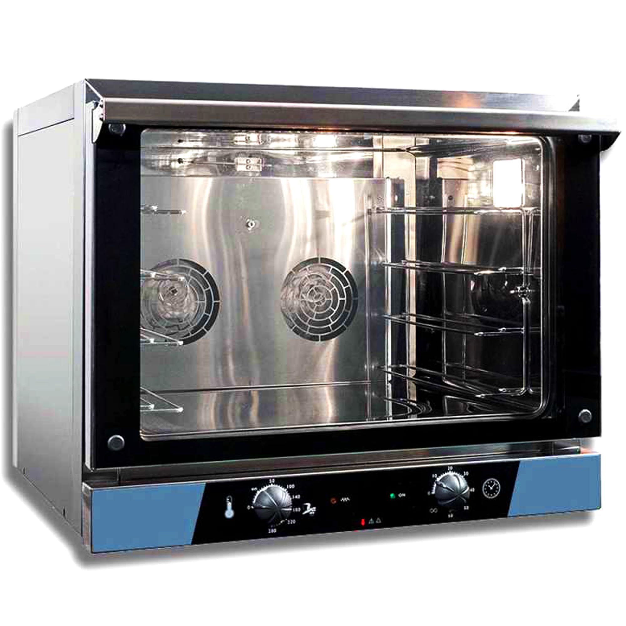 MBH - Four à convection électrique GN1/1 et 48X34 en acier inoxydable avec porte double vitrage, lumière intérieure, avec 4 plateaux en dotation (M.Plus)