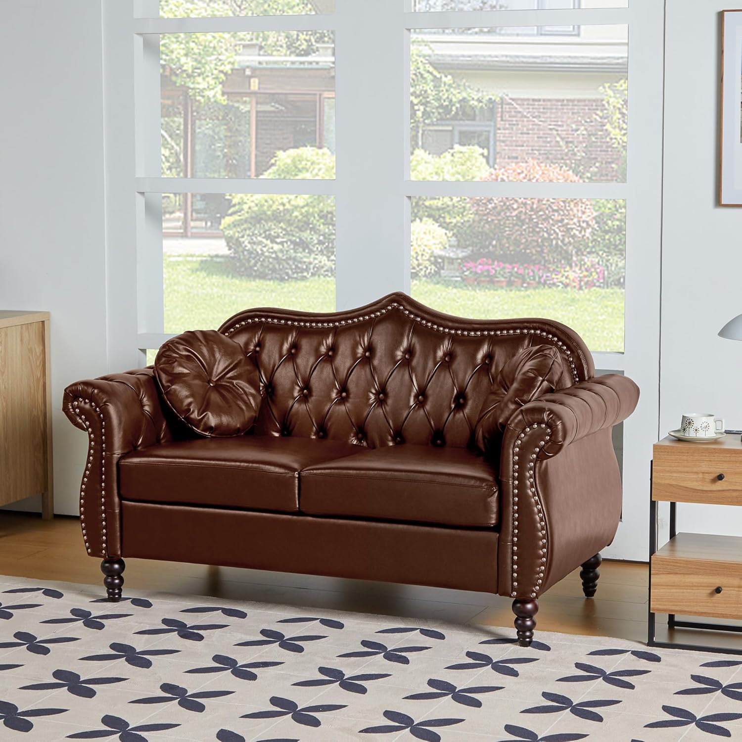 Sillón Plegable Botones Marrón miniatura 7