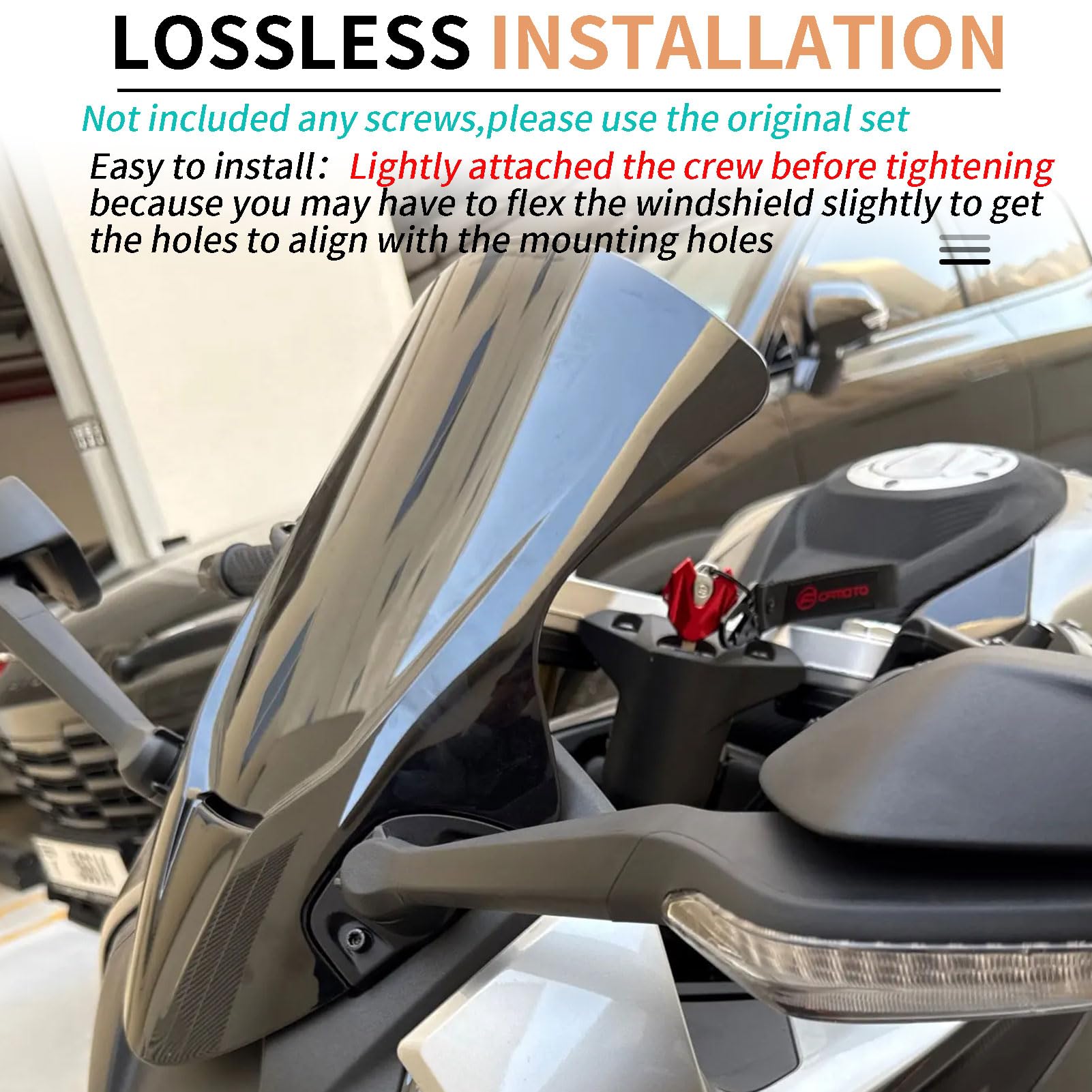 Déflecteur de Pare-Brise Avant Plus Haut pour Moto, Double Bulle, Protection d'écran Sport, Remplacement pour CFMOTO 450SR/SRS/SS 2022-2025, pièces de Rechange modifiées (Noir)