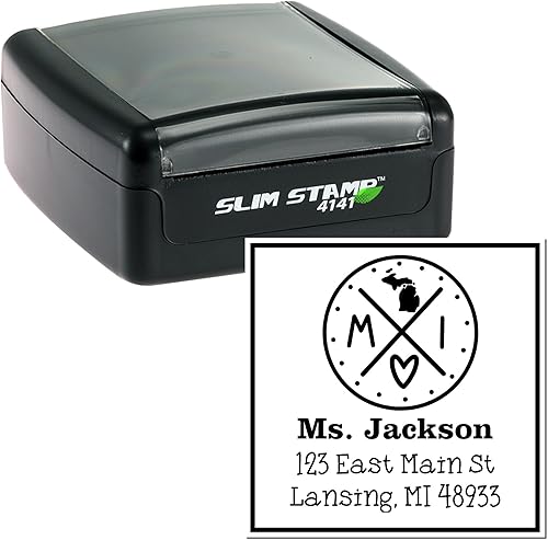 Miniatura 359 de Texas State Love - Sello de dirección cuadrado, uso con almohadilla de sellos, sello de correo de Texas, tamaño 1-5/8 pulgadas Manija