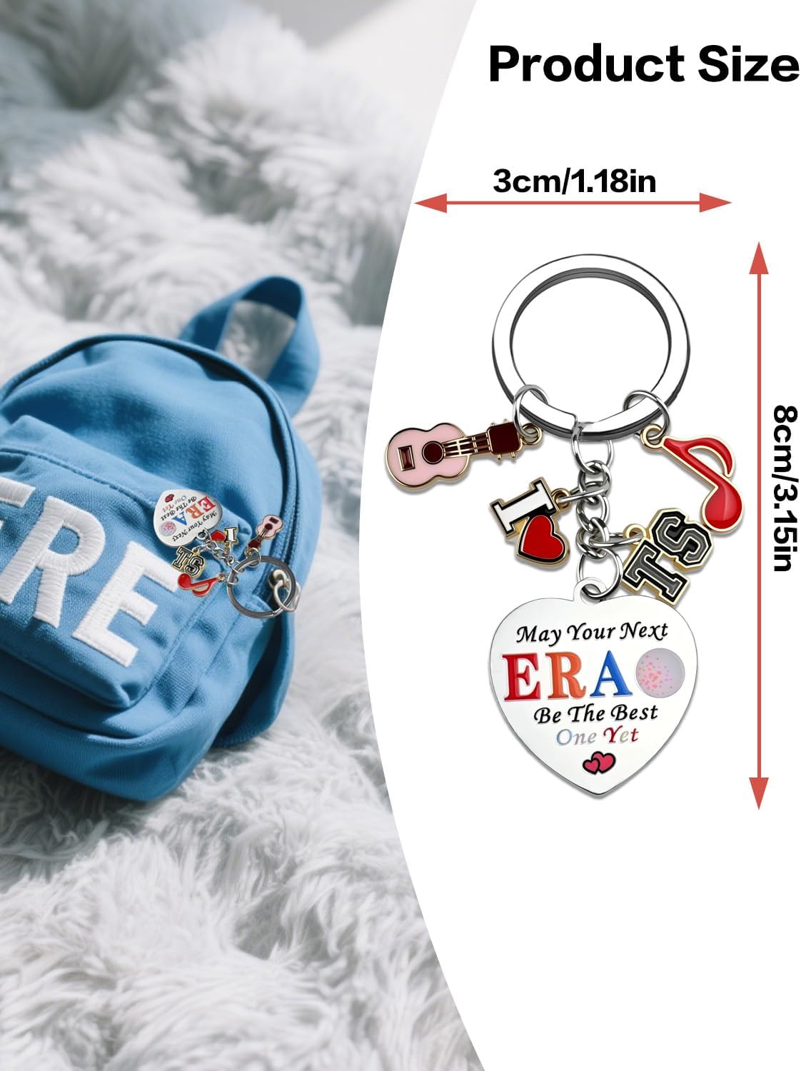 I LOVE TS POP Music Keychains Theme Gifts for Women Girls Kids, Cute Music Key Chain for Fan Decorations, Pretty Quotes Merch Inspiring Musics Lover Key Ring