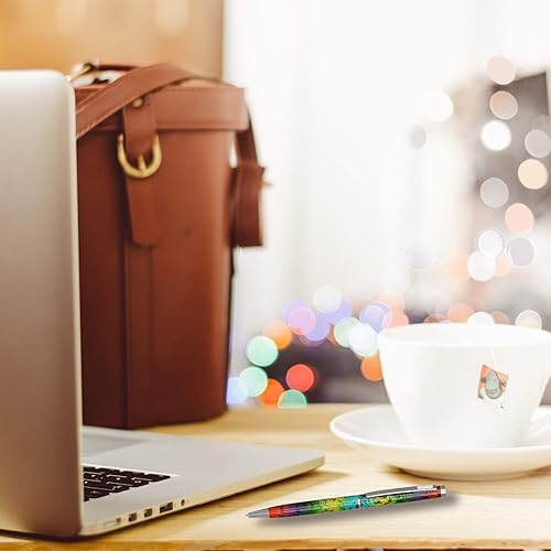 Miniatura 5 de Lanier Rainbow 4G - Bolígrafo con detalles blancos y anillo cromado brillante y piezas con punta media de 0.028 in, recambio estilo cruz