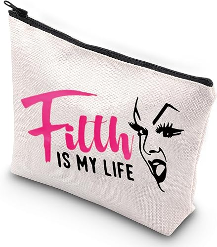 G2TUP Divine Babs Johnson Inspire Filth is My Life Bolsa de maquillaje Rosa Flamencos Drag Queen Canvas Zipper Bolsa de maquillaje La suciedad es mi