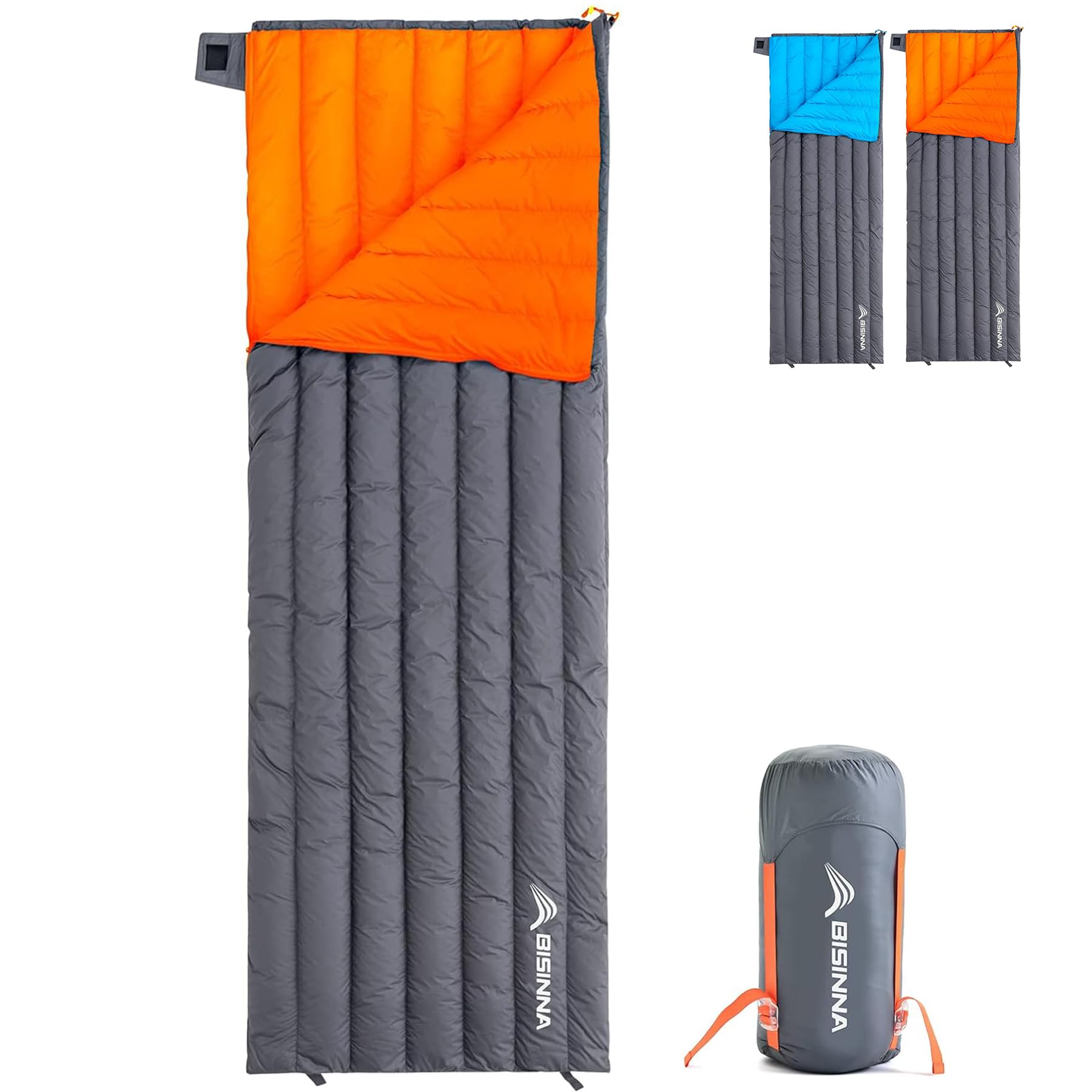 BISINNA 1.72lbs Ultralight Backpacking 650 Fill Power 32-50F Down Sleeping Bag for Adults and Kids - Ultra Lightweight and Compact Backpack Envelope Sleeping Bag for Hiking Camping