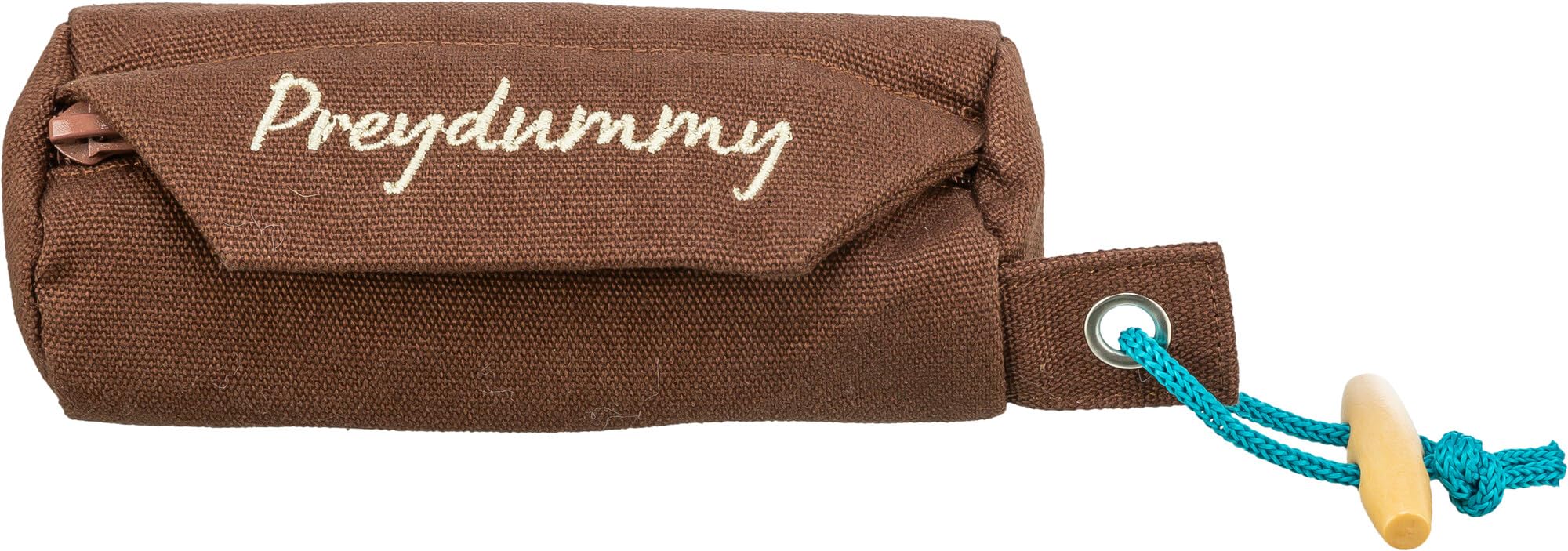 TRIXIE Preydummy avec aide au lancer - aussi pour nourriture humide - pour jeux de rapport et de recherche - coton - marron - ø 6 × 14 cm - 32191