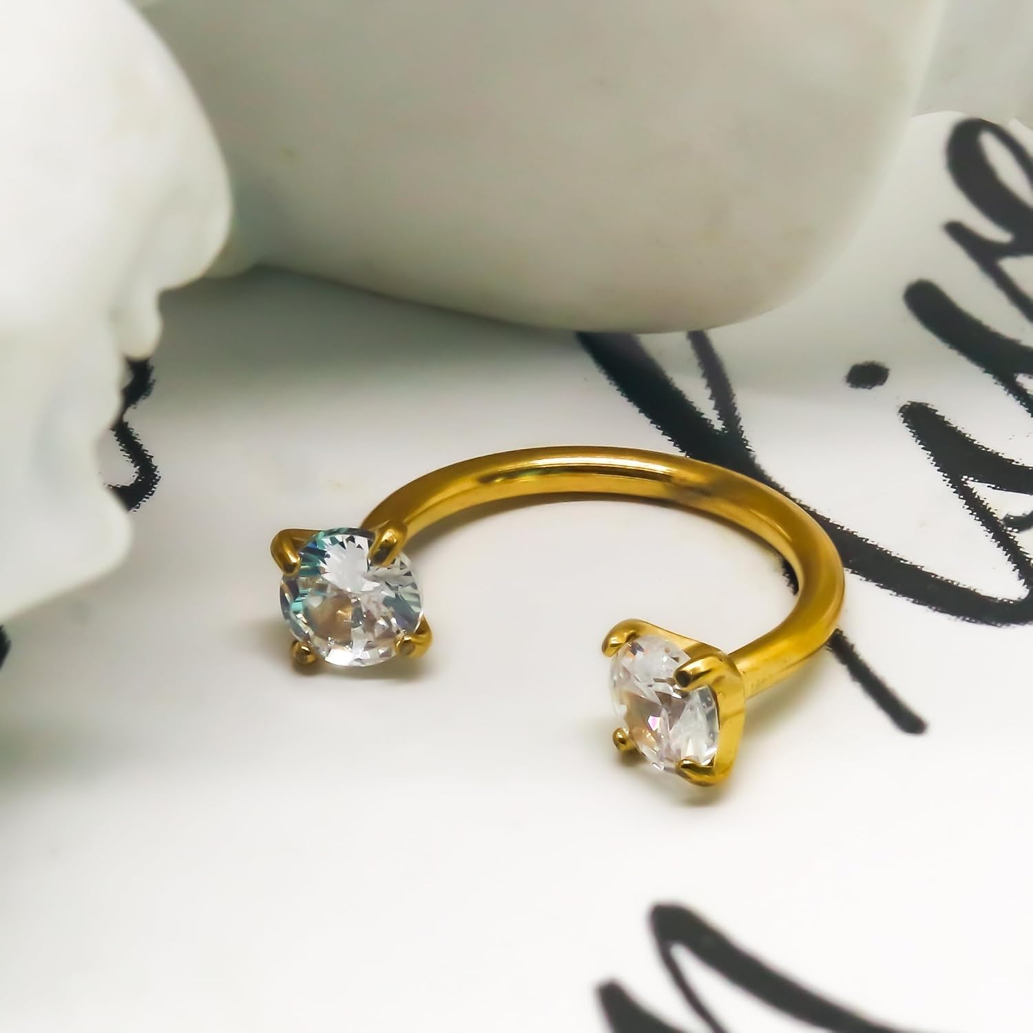 2 Pcs 14K Gold Filled Internal Thread Horseshoe Nose Ring,16G 18G 316L Stainless Steel Circular Barbell Helix Snug Tragus Rook Daith Cartilage Earring Lip Ring Piercing Jewelry for Women Men - Image 5