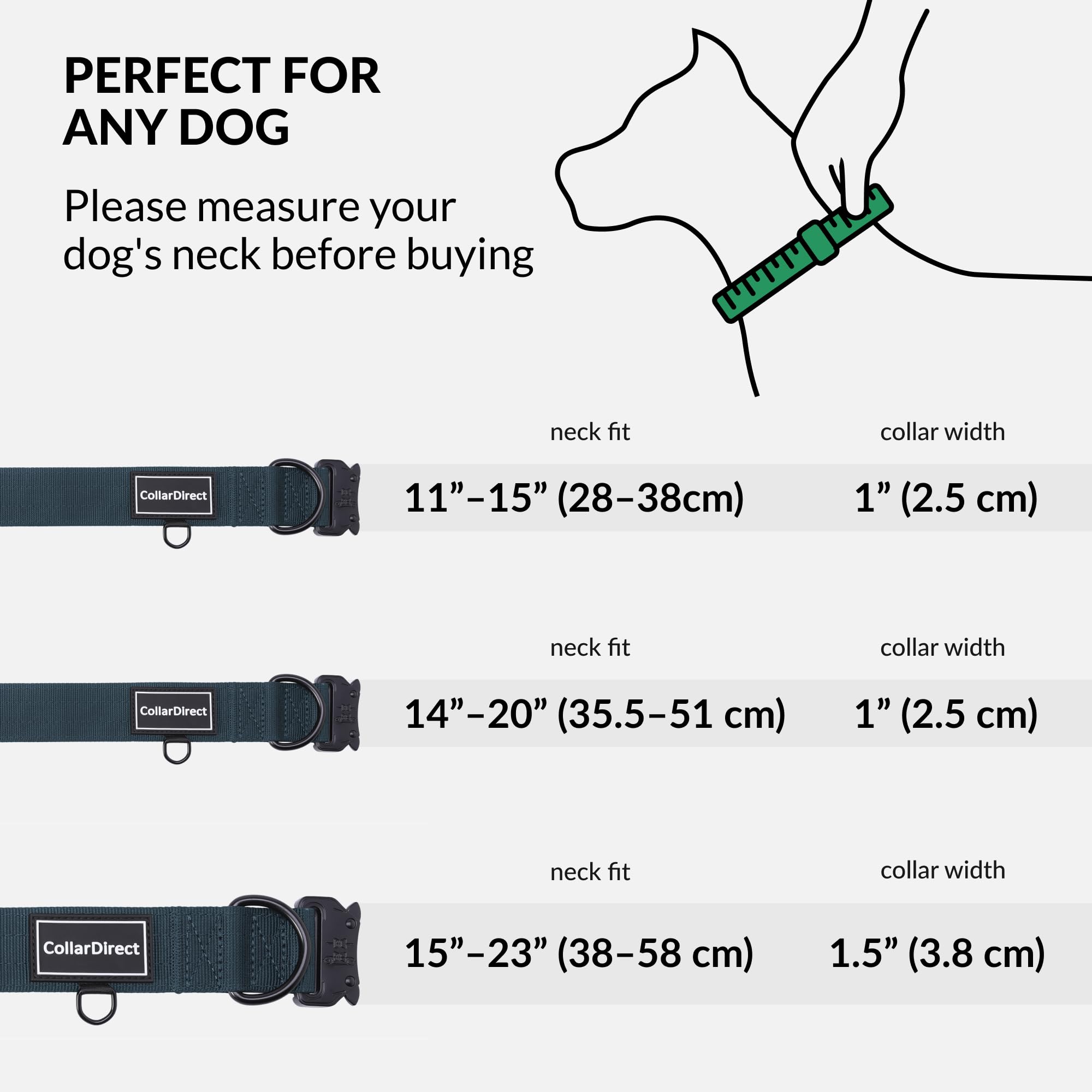 CollarDirect Premium Heavy Duty Nylon Dog Collar Tactical Dog Collar