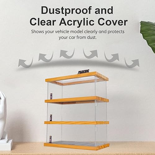 Miniatura 4 de Vitrina a escala 1/64 de 3 niveles de fundición a troquel de garaje para coche, vitrina de 15 plazas de aparcamiento, modelo de exhibición de autos