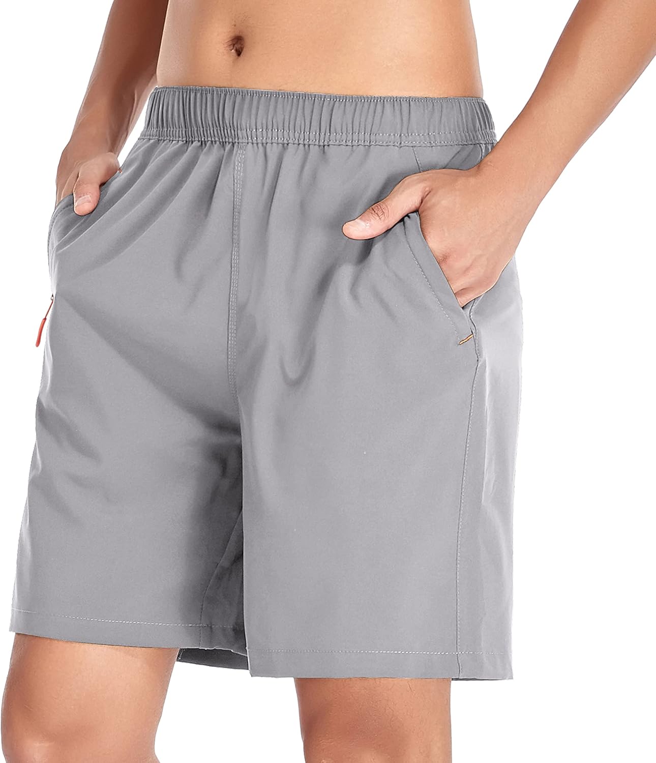 Men's Gym Shorts Sports Quick Dry Workout Running or Casual Training Short with Zipper Pockets - Image 2