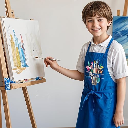 Miniatura 4 de Personalized Kids Apron for Painting with Custom Name - Custom Artist Apron for Painting, Craft - Gift for Boys & Girls 3-13